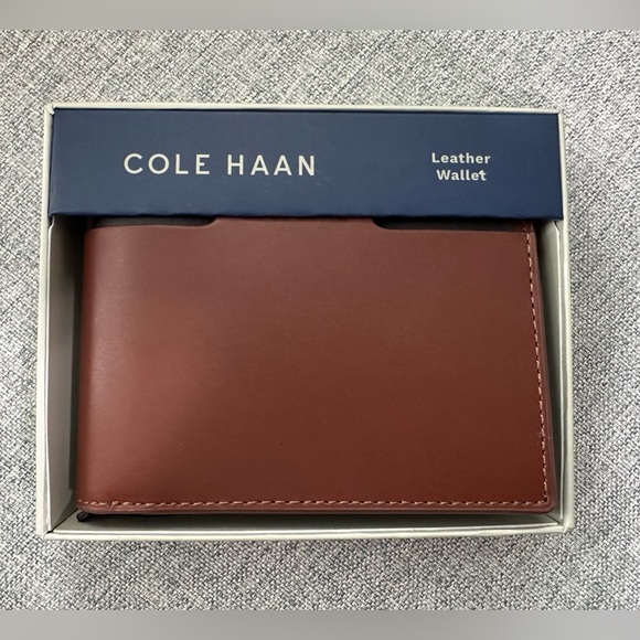 Cole Haan Genuine Leather Men’s Bifold Wallet Tan NWT